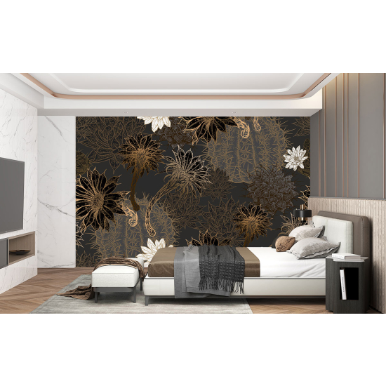 Panoramic Wallpaper - Wall Mural - Flowers