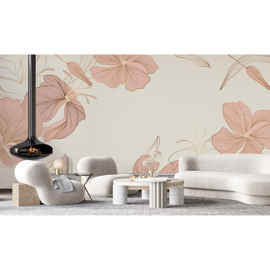 Panoramic Wallpaper - Wall Mural - Flowers