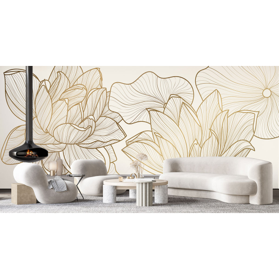 Panoramic Wallpaper - Wall Mural - Flowers