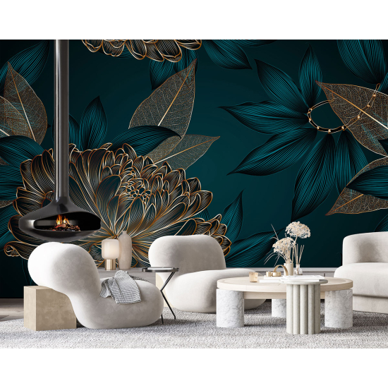 Panoramic Wallpaper - Wall Mural - Flowers