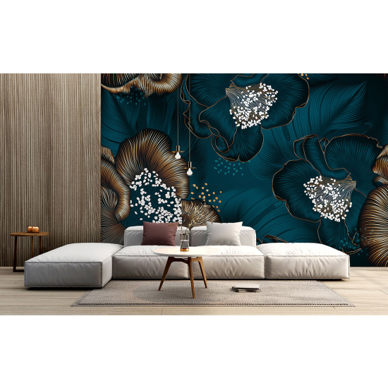 Panoramic Wallpaper - Wall Mural - Flowers