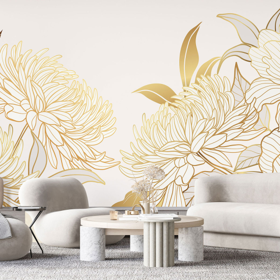 Panoramic Wallpaper - Wall Mural - Flowers