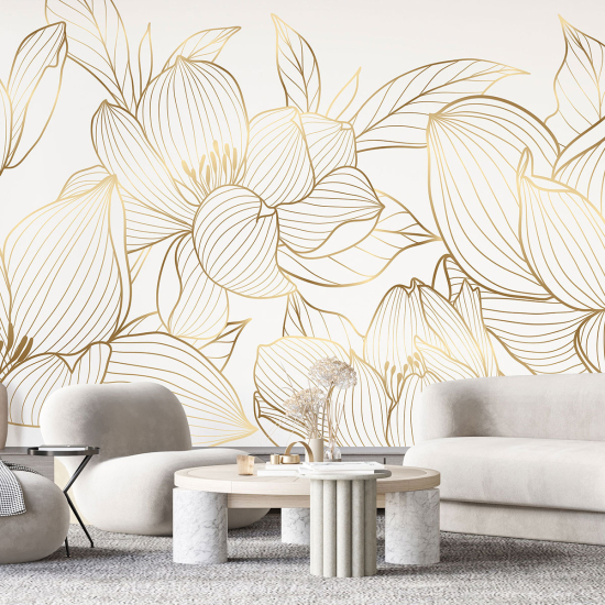 Panoramic Wallpaper - Wall Mural - Flowers