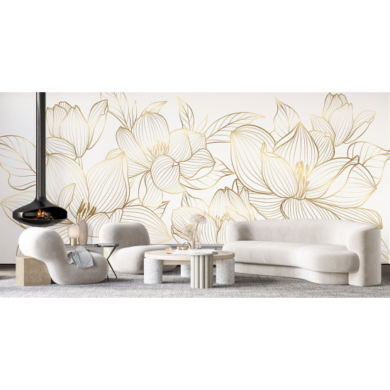 Panoramic Wallpaper - Wall Mural - Flowers