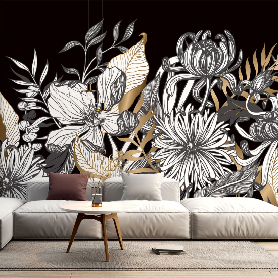 Panoramic Wallpaper - Wall Mural - Flowers