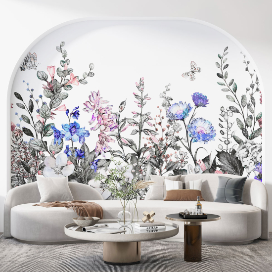 Panoramic Wallpaper - Wall Mural - Flowers