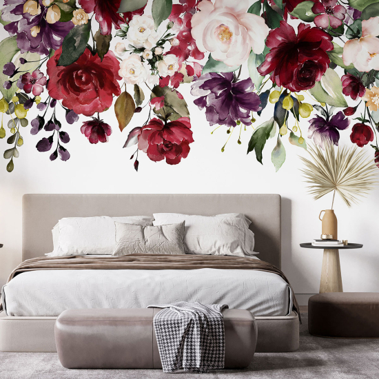 Panoramic Wallpaper - Wall Mural - Flowers