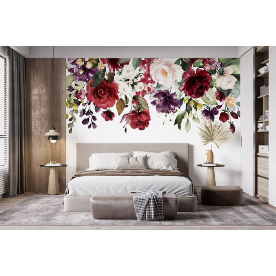 Panoramic Wallpaper - Wall Mural - Flowers