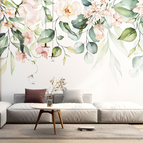 Panoramic Wallpaper - Wall Mural - Flowers