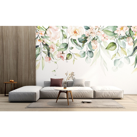 Panoramic Wallpaper - Wall Mural - Flowers