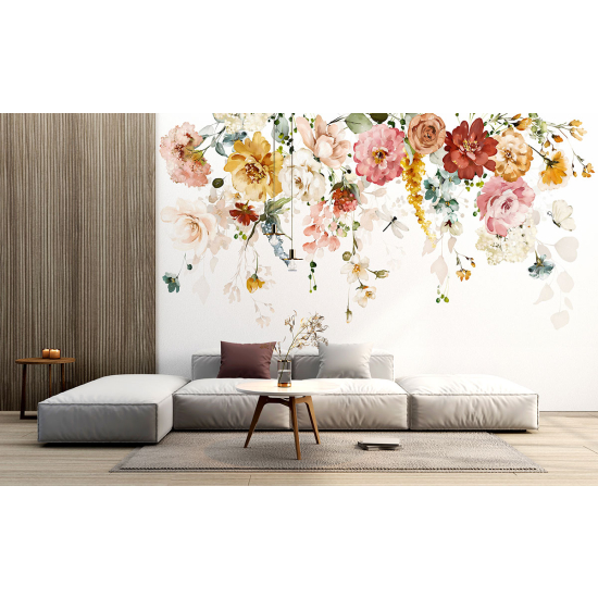 Panoramic Wallpaper - Wall Mural - Flowers