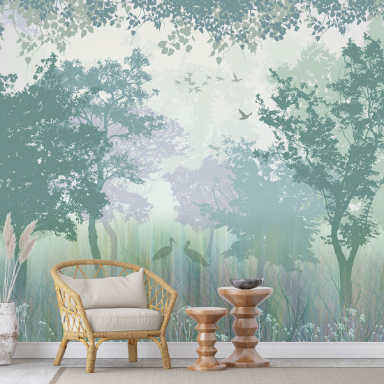 Panoramic Wallpaper - Wall Mural - Forest