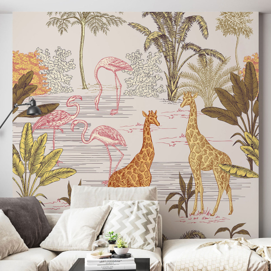 Panoramic Wallpaper - Wall Mural - Forest Animals