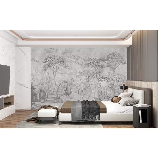 Panoramic Wallpaper - Wall Mural - Garden