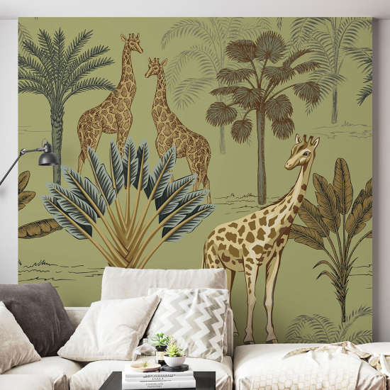 Panoramic Wallpaper - Wall Mural - Giraffes