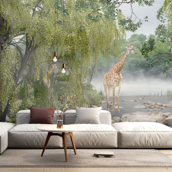 Panoramic Wallpaper - Wall Mural - Giraffes