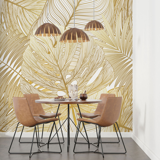 Panoramic Wallpaper - Wall Mural - Golden leaves