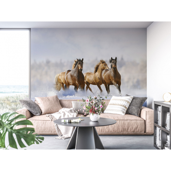 Panoramic Wallpaper - Wall Mural - Horses