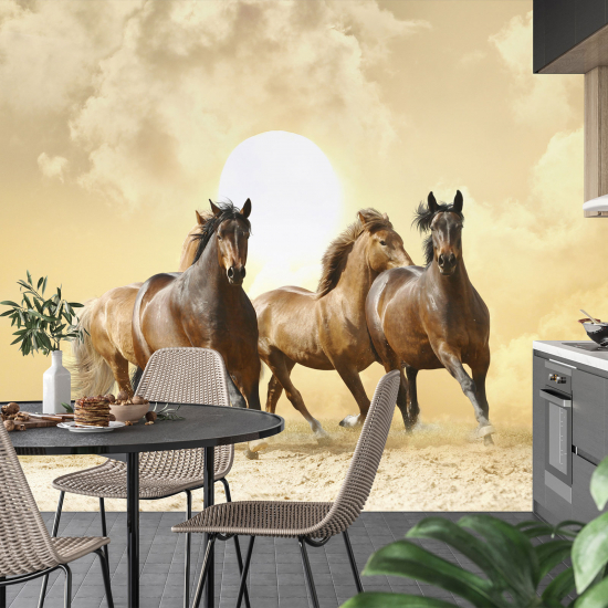 Panoramic Wallpaper - Wall Mural - Horses