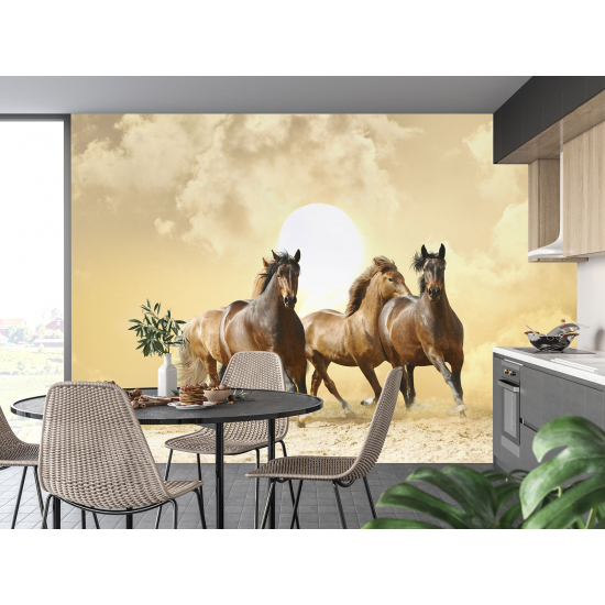 Panoramic Wallpaper - Wall Mural - Horses