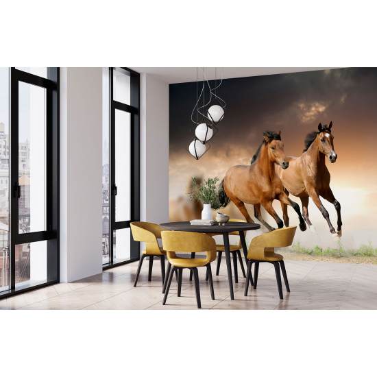 Panoramic Wallpaper - Wall Mural - Horses