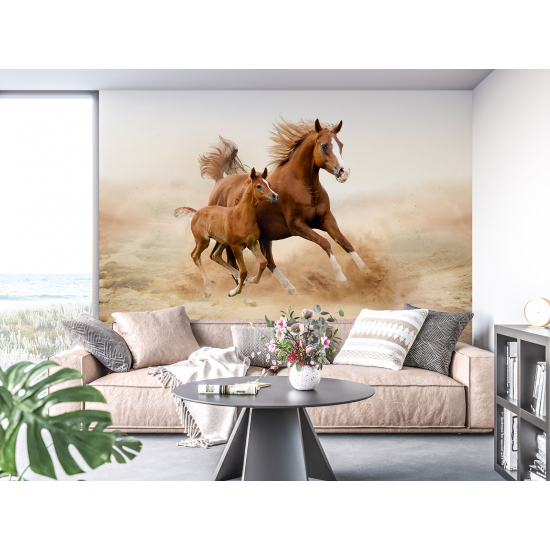 Panoramic Wallpaper - Wall Mural - Horses