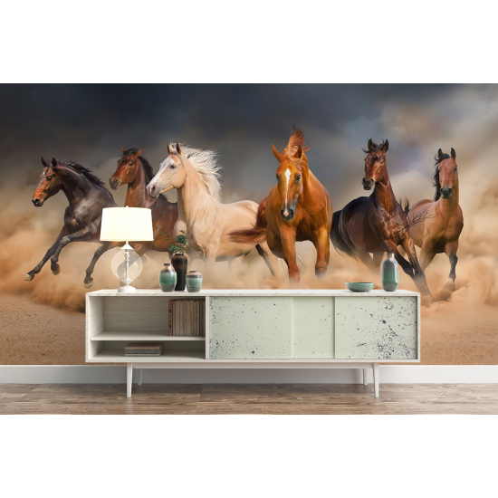 Panoramic Wallpaper - Wall Mural - Horses