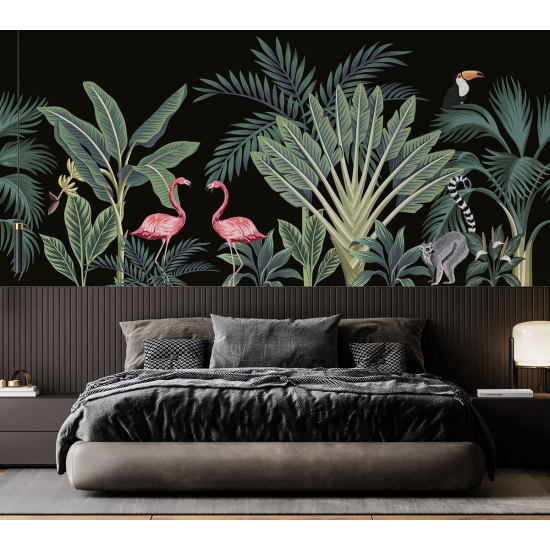Panoramic Wallpaper - Wall Mural - Jungle Animals