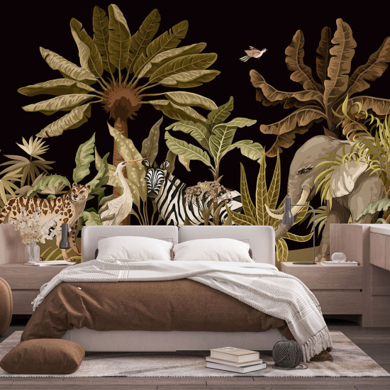 Panoramic Wallpaper - Wall Mural - Jungle Animals