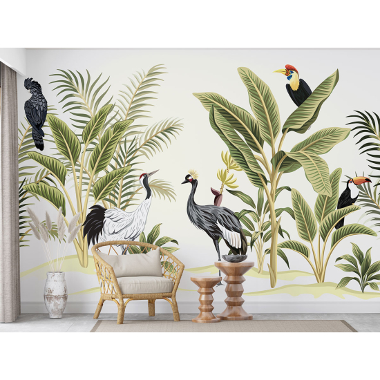 Panoramic Wallpaper - Wall Mural - Jungle Birds