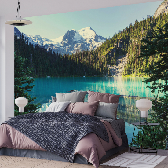 Panoramic Wallpaper - Wall Mural - Lake Mountains