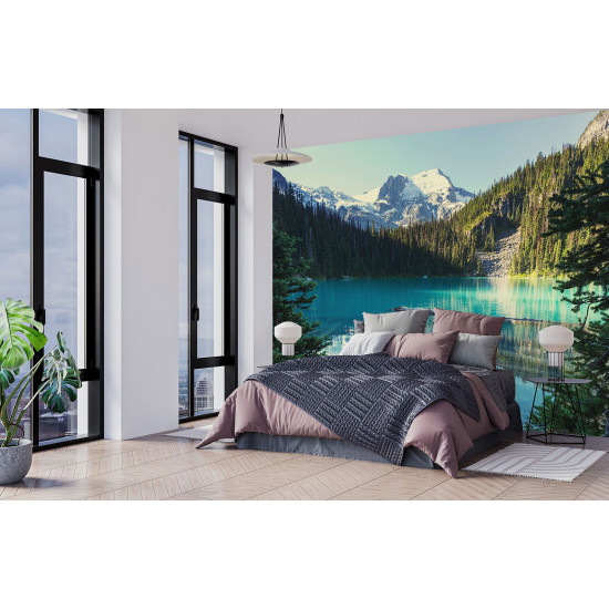 Panoramic Wallpaper - Wall Mural - Lake Mountains