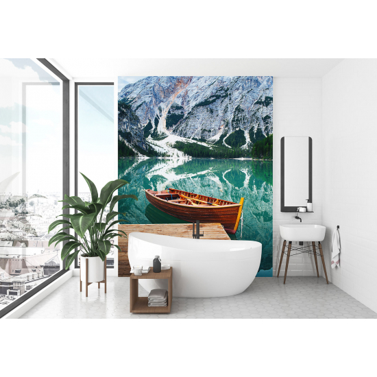 Panoramic Wallpaper - Wall Mural - Lake Mountains