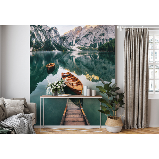 Panoramic Wallpaper - Wall Mural - Lake Mountains