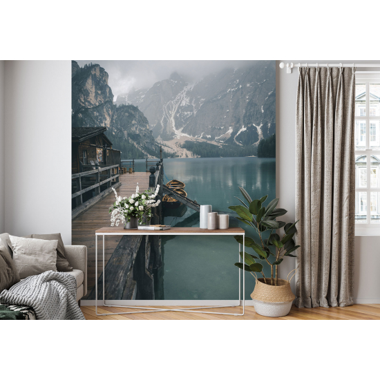 Panoramic Wallpaper - Wall Mural - Lake Mountains