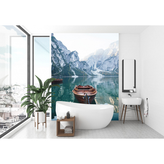 Panoramic Wallpaper - Wall Mural - Lake Mountains