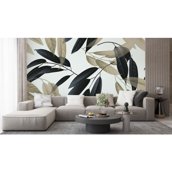 Panoramic Wallpaper - Wall Mural - Leaves