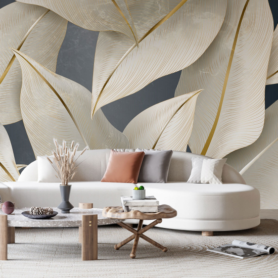 Panoramic Wallpaper - Wall Mural - Leaves