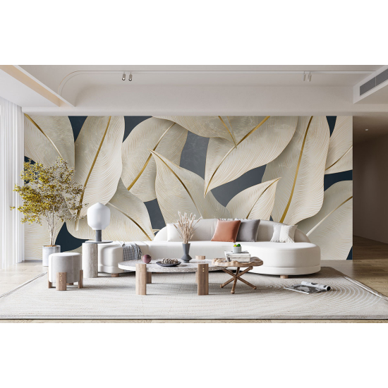 Panoramic Wallpaper - Wall Mural - Leaves