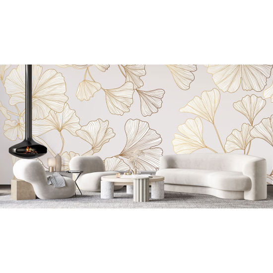 Panoramic Wallpaper - Wall Mural - Leaves