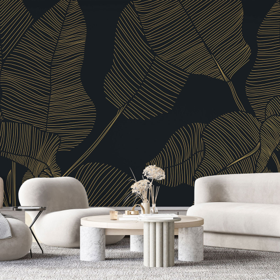 Panoramic Wallpaper - Wall Mural - Leaves