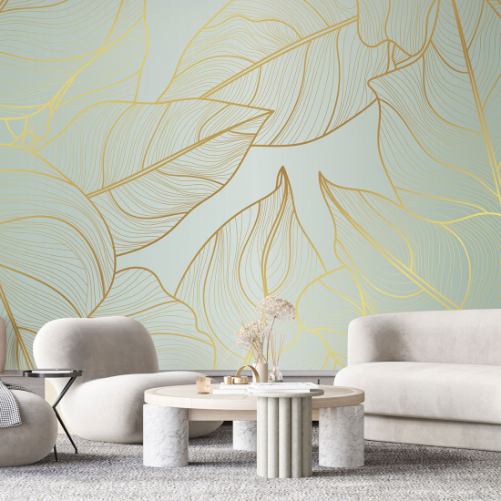 Panoramic Wallpaper - Wall Mural - Leaves