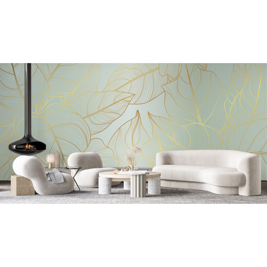 Panoramic Wallpaper - Wall Mural - Leaves