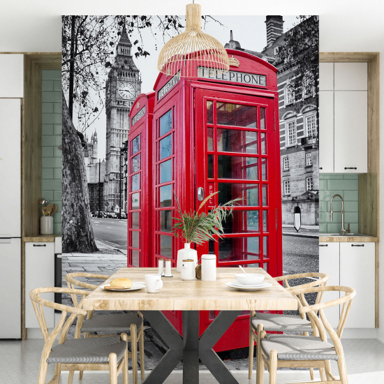 Panoramic Wallpaper - Wall Mural - London Telephone Booth