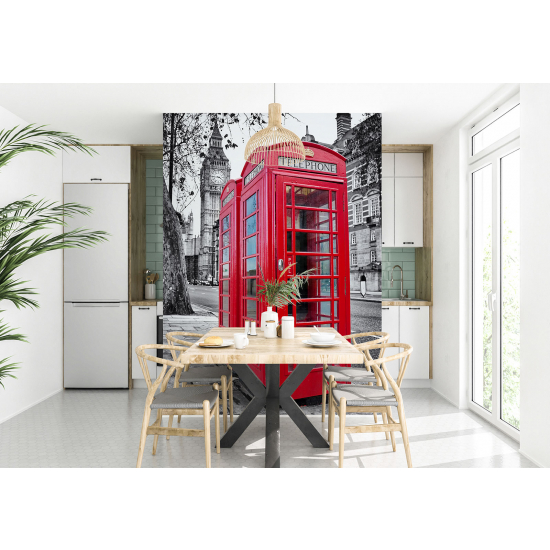 Panoramic Wallpaper - Wall Mural - London Telephone Booth