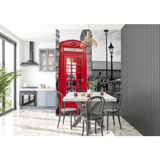 Panoramic Wallpaper - Wall Mural - London Telephone Booth