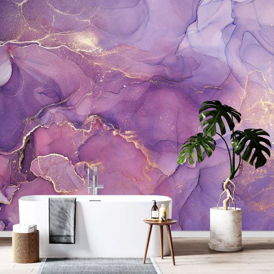 Panoramic Wallpaper - Wall Mural - Marbled effect