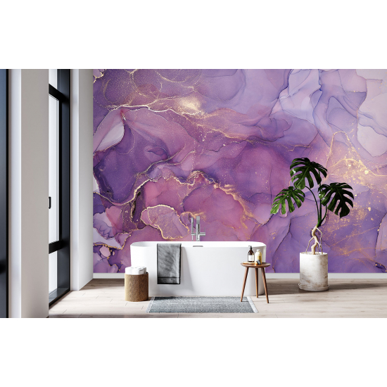 Panoramic Wallpaper - Wall Mural - Marbled effect