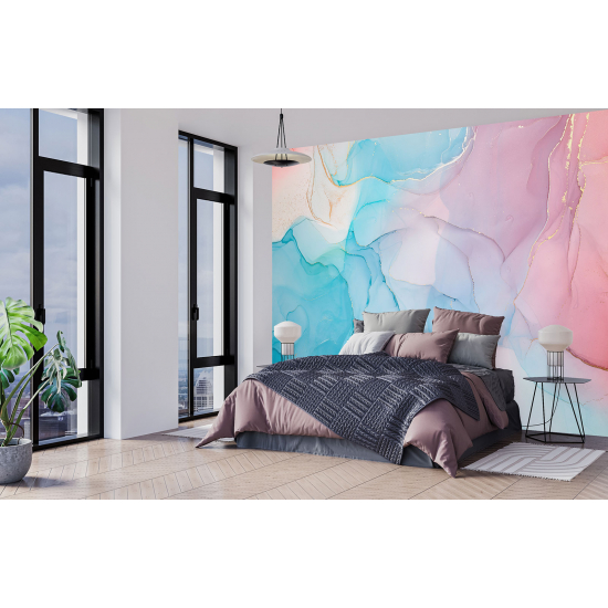 Panoramic Wallpaper - Wall Mural - Marbled effect