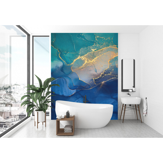 Panoramic Wallpaper - Wall Mural - Marbled effect